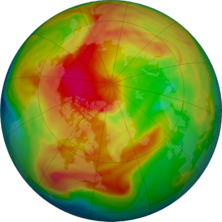 Arctic ozone map for 14 March 2017